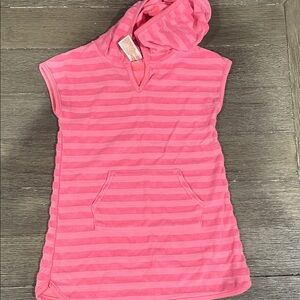 Pink Striped Sleeveless Hoodie